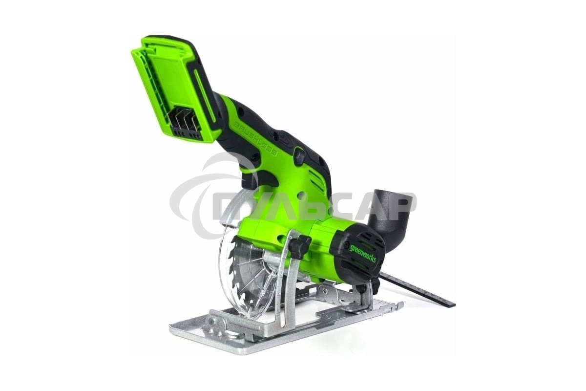 Циркулярная пила аккумуляторная GreenWorks G24MCS 24В, бесщеточная, без АКБ и ЗУ (1501207)