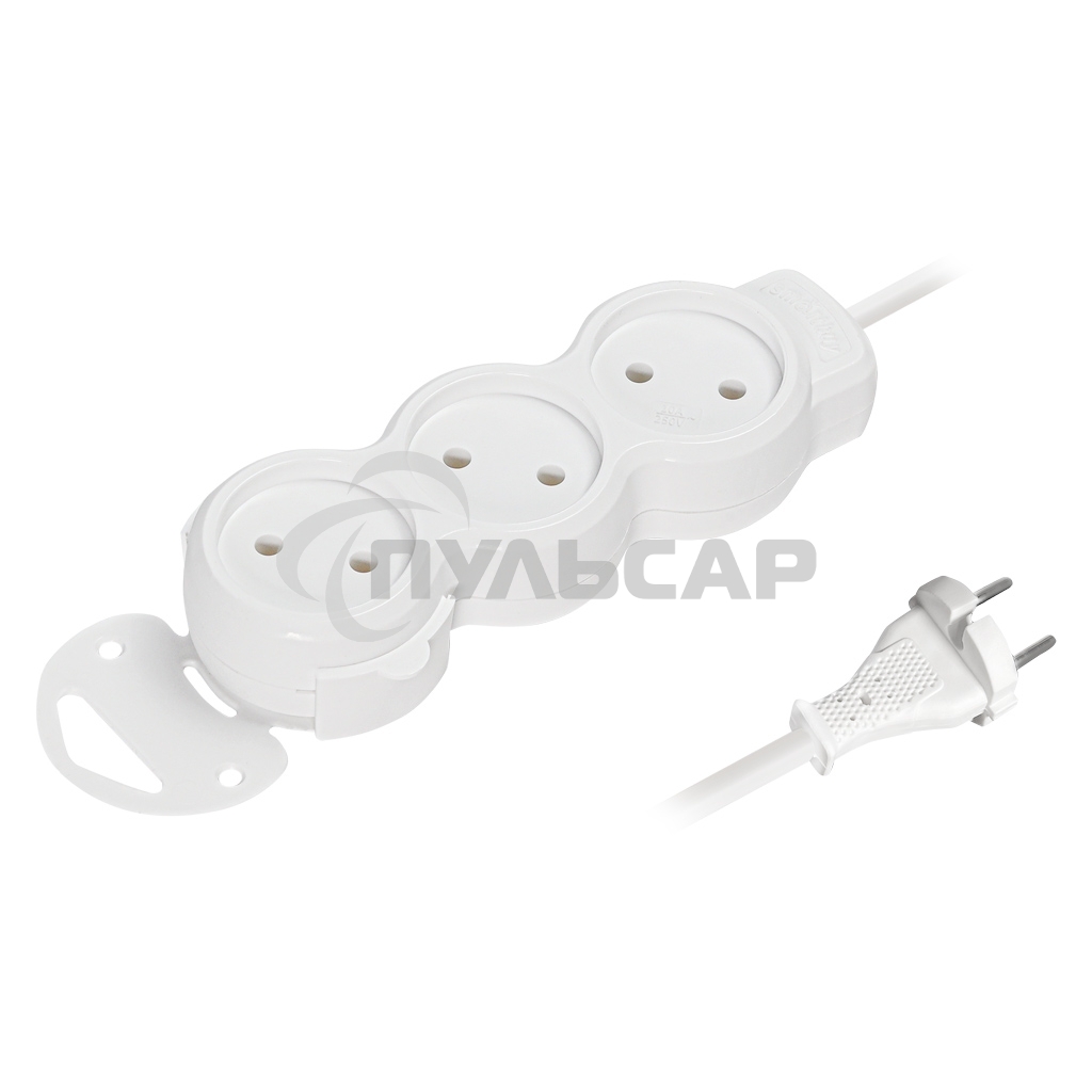 Удлинитель бытовой Smartbuy (SBE-10-3-10m-N) 3 гн х 10,0 м белый