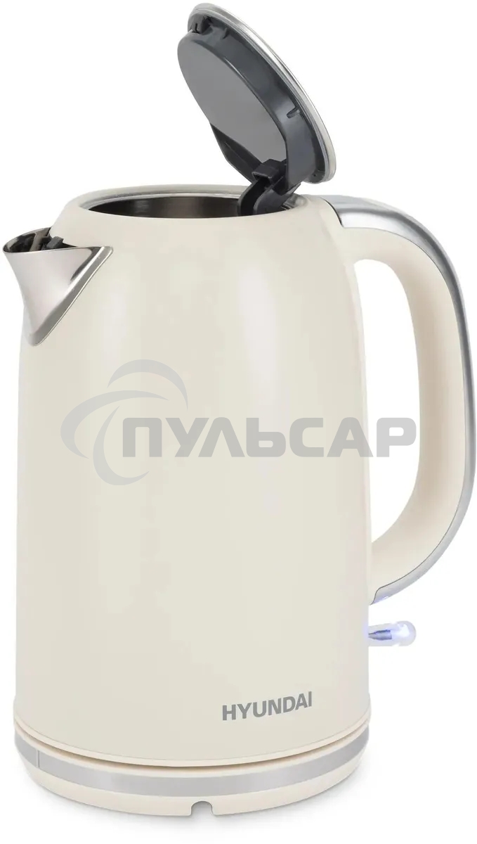 Чайник электрический Hyundai HYK-S9900 1.7л. 2200Вт молочный/серебристый корпус: металл