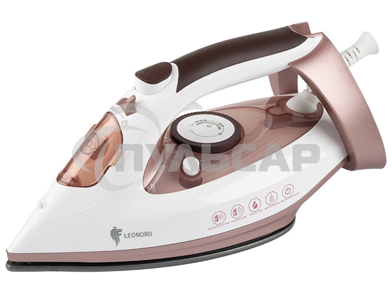 Утюг LEONORD LE-1802 3100 Вт, пар, спрей, пар. удар, самооч., тефлоновая подошва, белый/бежевый