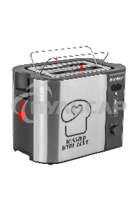 Тостер электрический ENDEVER Skyline ST-127, мощность 800 Вт, стальной/черный, 6 реж. поджаривания, 2 отсека для тостов, 4 шт/уп