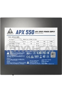 Блок питания Montech APX 550 (XWYA11-550), 550 Вт, 80 PLUS белый, 120 мм, немодульный, черный