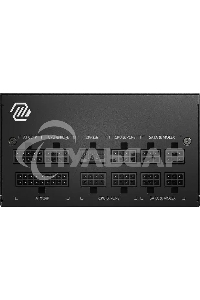 Блок питания MSI ATX 750W MAG A750GL PCIE5 Gen.5 80 PLUS gold (20+4pin) APFC 120мм fan 8xSATA Cab Manag RTL