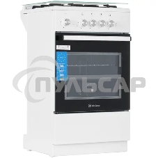 Плита газовая De Luxe 5040.32Г (КР) ЧР белый, конфорок 4 шт, духовка 46 л, 50 см x 85 см x 50 см