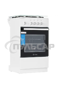 Плита газовая De Luxe 5040.32Г (КР) ЧР белый, конфорок 4 шт, духовка 46 л, 50 см x 85 см x 50 см