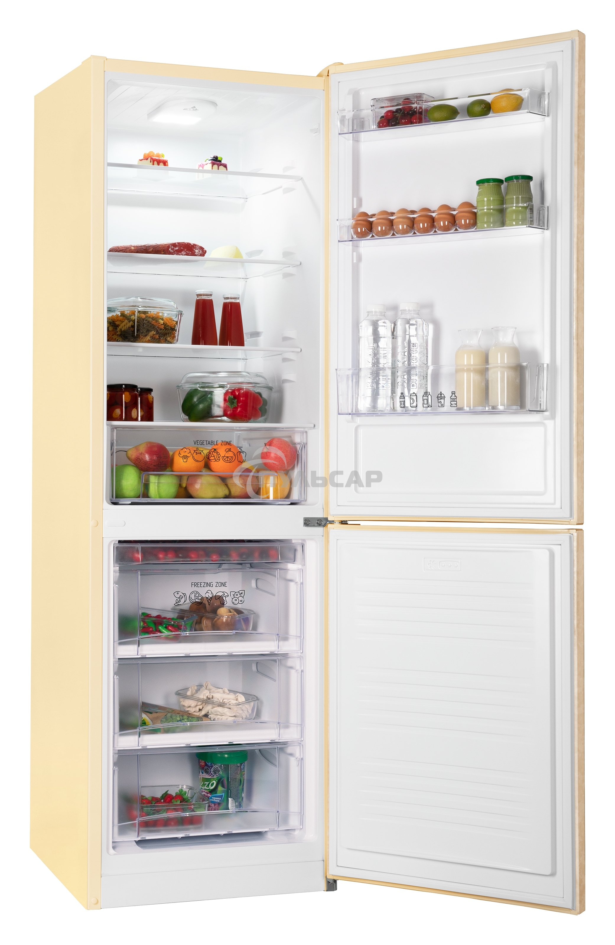 Холодильник Nordfrost NRB 162NF ME бежевый мрамор двухкамерный 205/105 л морозилка снизу