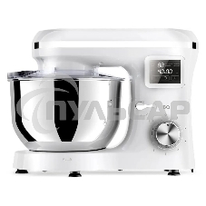 Планетарный миксер BQ MX640 White. Максимальная мощность 1600 Вт / Чаша из нержавеющей стали 6 л / Функция ферментации/ Подогрев чаши до 40'C / Электронное управление / Металлические насадки в комплекте / Металлические шестерни / Двойная защита: от перегр