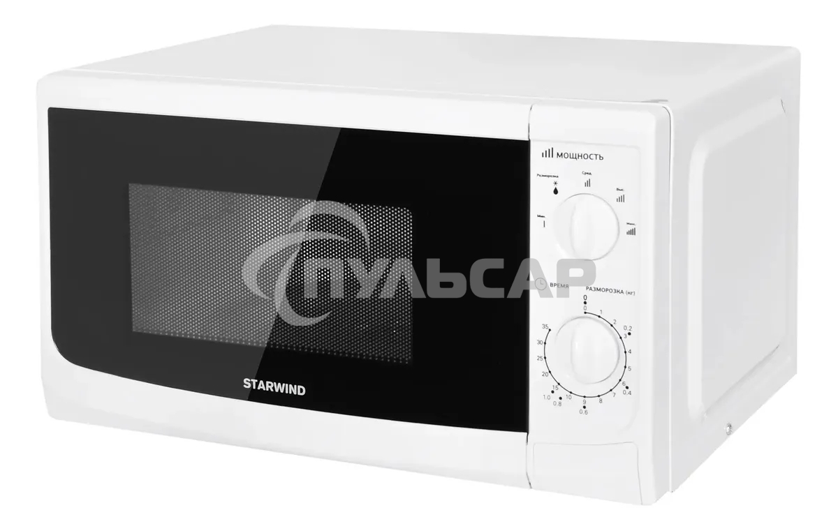 Микроволновая печь Starwind SWM5620 белый, 20 л, 700 Вт, переключатели - поворотный механизм