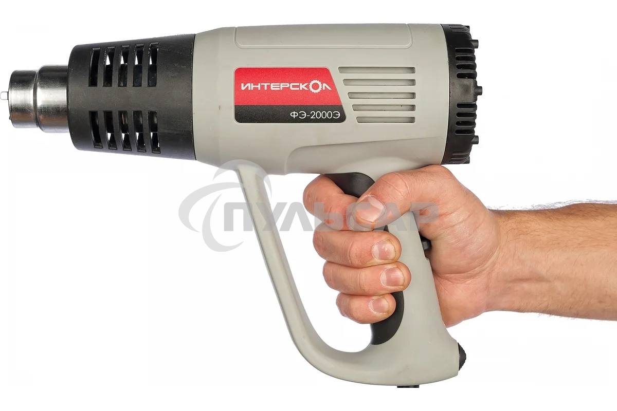 Фен строительный ИНТЕРСКОЛ ФЭ-2000Э 2000Вт, 80-600 °С,поток 300-500л/мин, 0.8кг 192.0.1.00
