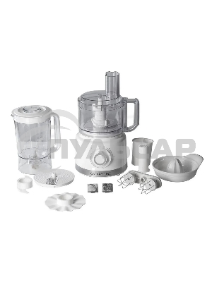 Кухонный комбайн Galaxy Line GL 2309, белый, пластик. чаша 1,5 л, 1000 Вт, 2 скорости и импульс. режим