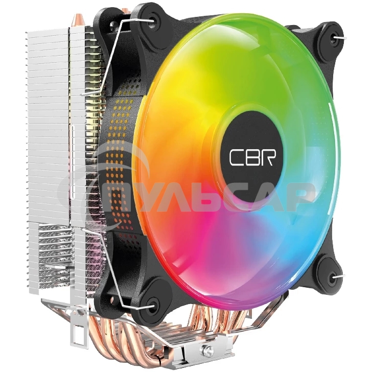 Кулер для процессора CBR CBR-CC-4180-ARGB-PWM черный/серебристый 120мм алюминий+медь, 2300RPM 34db 4-pin 180W