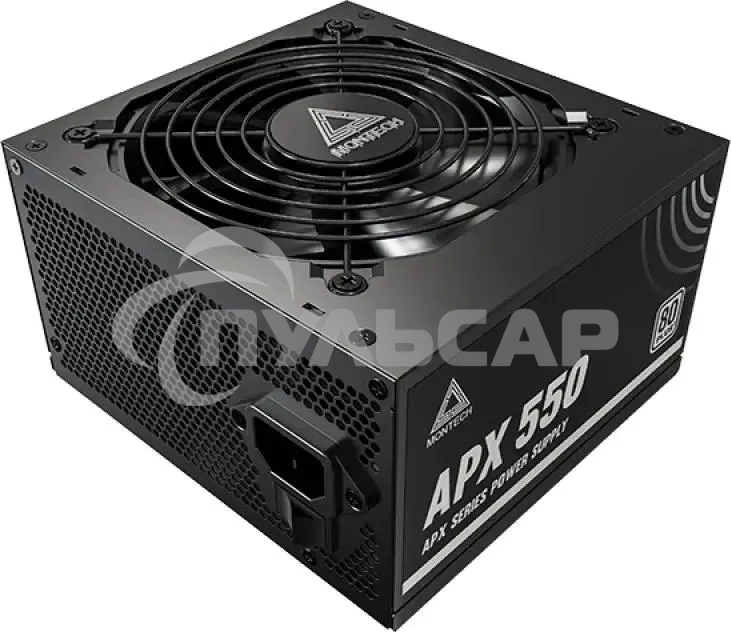 Блок питания Montech APX 550 (XWYA11-550), 550 Вт, 80 PLUS белый, 120 мм, немодульный, черный