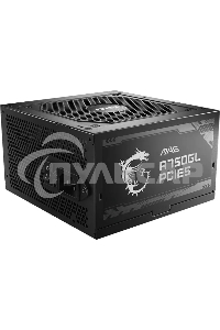 Блок питания MSI ATX 750W MAG A750GL PCIE5 Gen.5 80 PLUS gold (20+4pin) APFC 120мм fan 8xSATA Cab Manag RTL