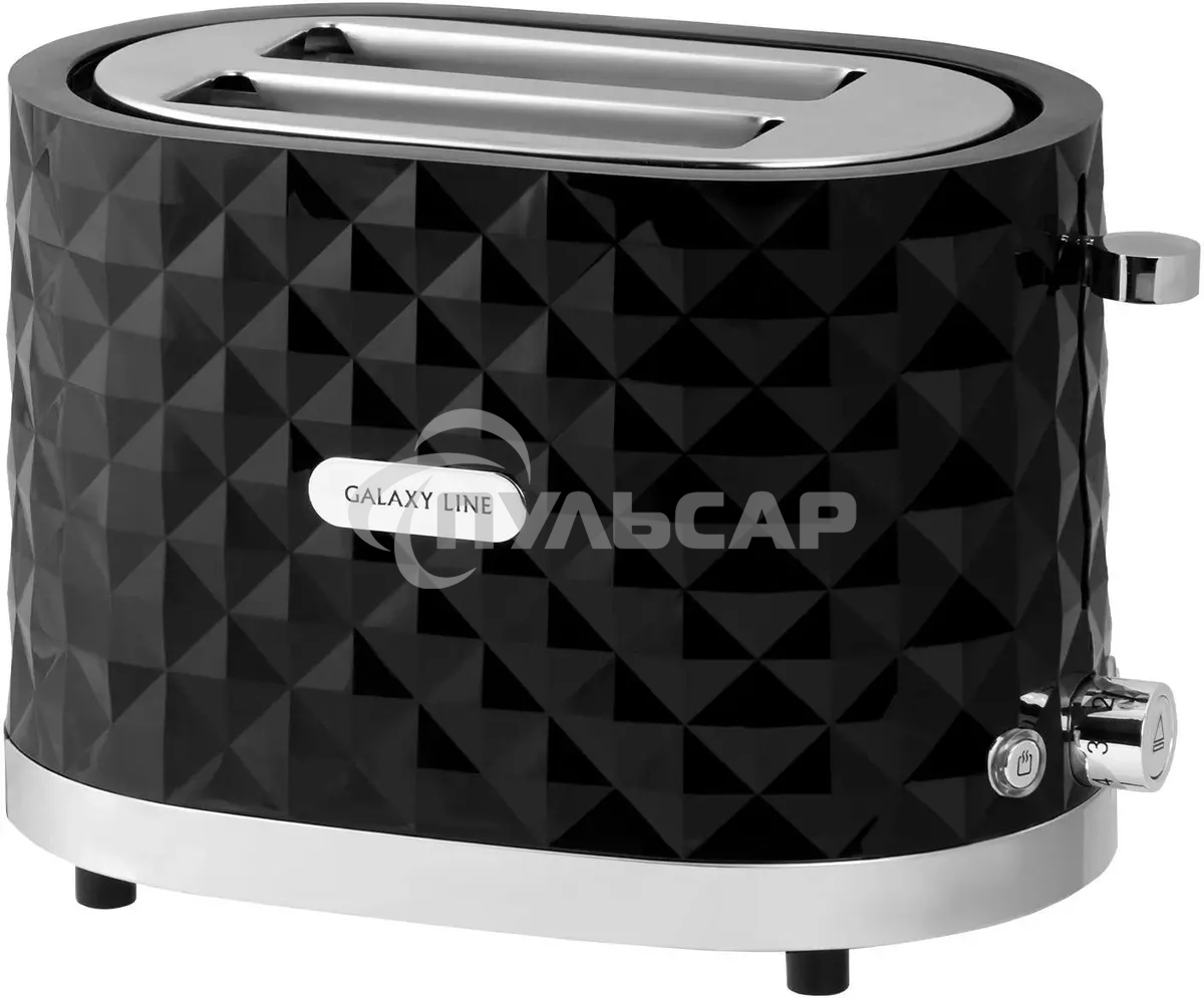 Тостер Galaxy Line GL 2912, черный, пластик, 1200 Вт