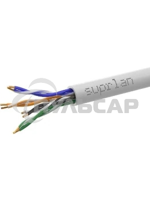 Кабель информационный Suprlan Median 01-0334-9, кат.5E U/UTP 4 пары 24AWG, PVC внутренний, 305м, серый