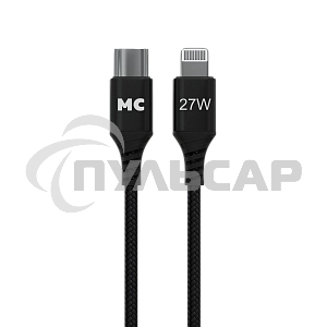 Кабель MORE CHOICE (4620202554178) K69ia 2м USB 3.0A PD 27W для Lightning ng 8-pin Type-C - 2м, черный