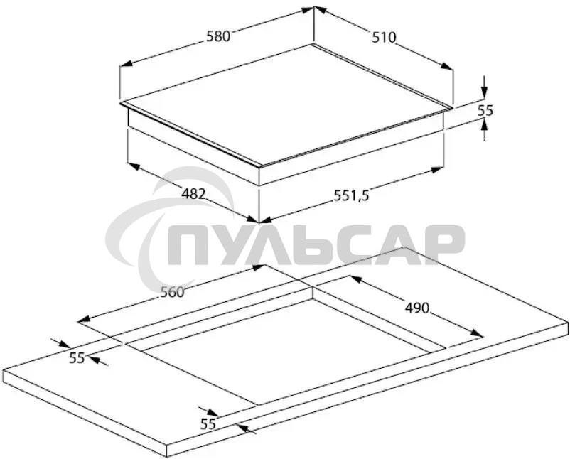 Индукционная варочная панель Beko HII 64200 MT, черный