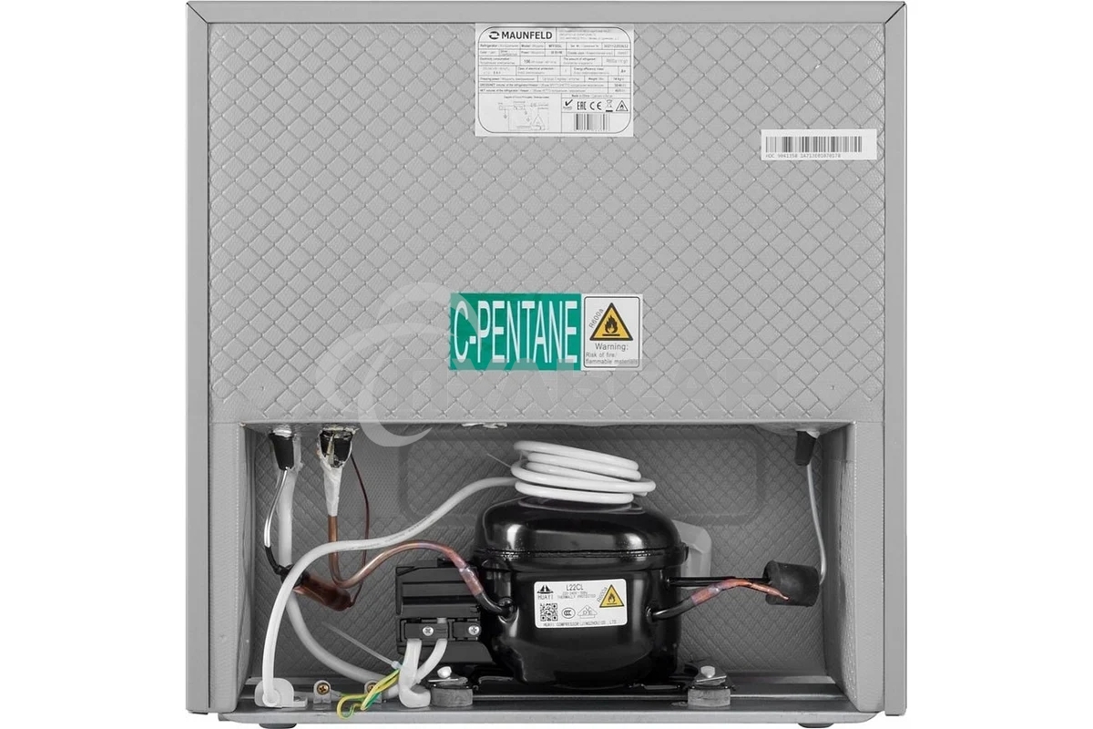 Холодильник Maunfeld MFF50SL серебристый матовый однокамерный 46л, De Frost