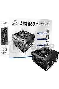 Блок питания Montech APX 550 (XWYA11-550), 550 Вт, 80 PLUS белый, 120 мм, немодульный, черный