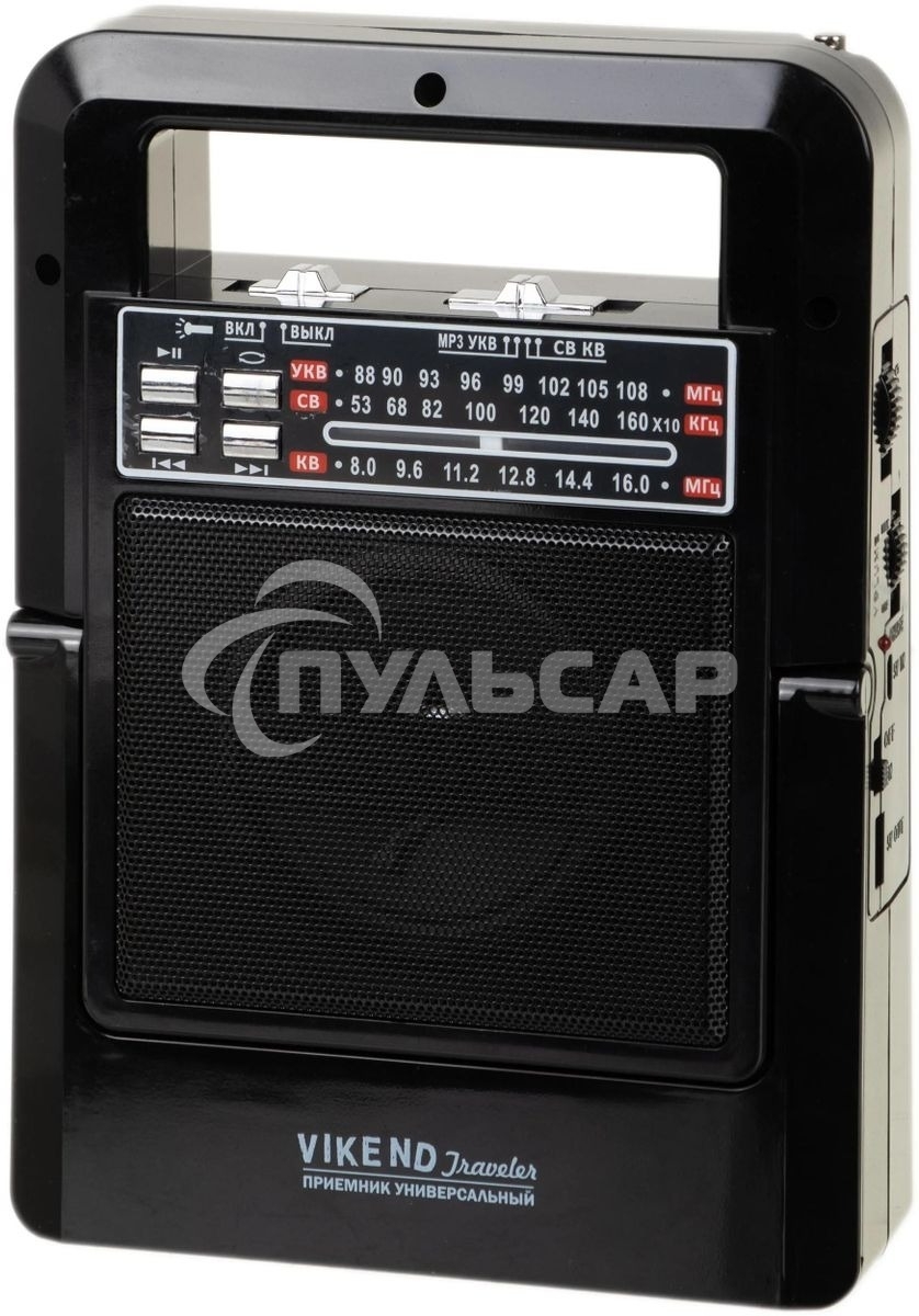Радиоприемник портативный Сигнал Vikend Traveler черный USB SD/MMC