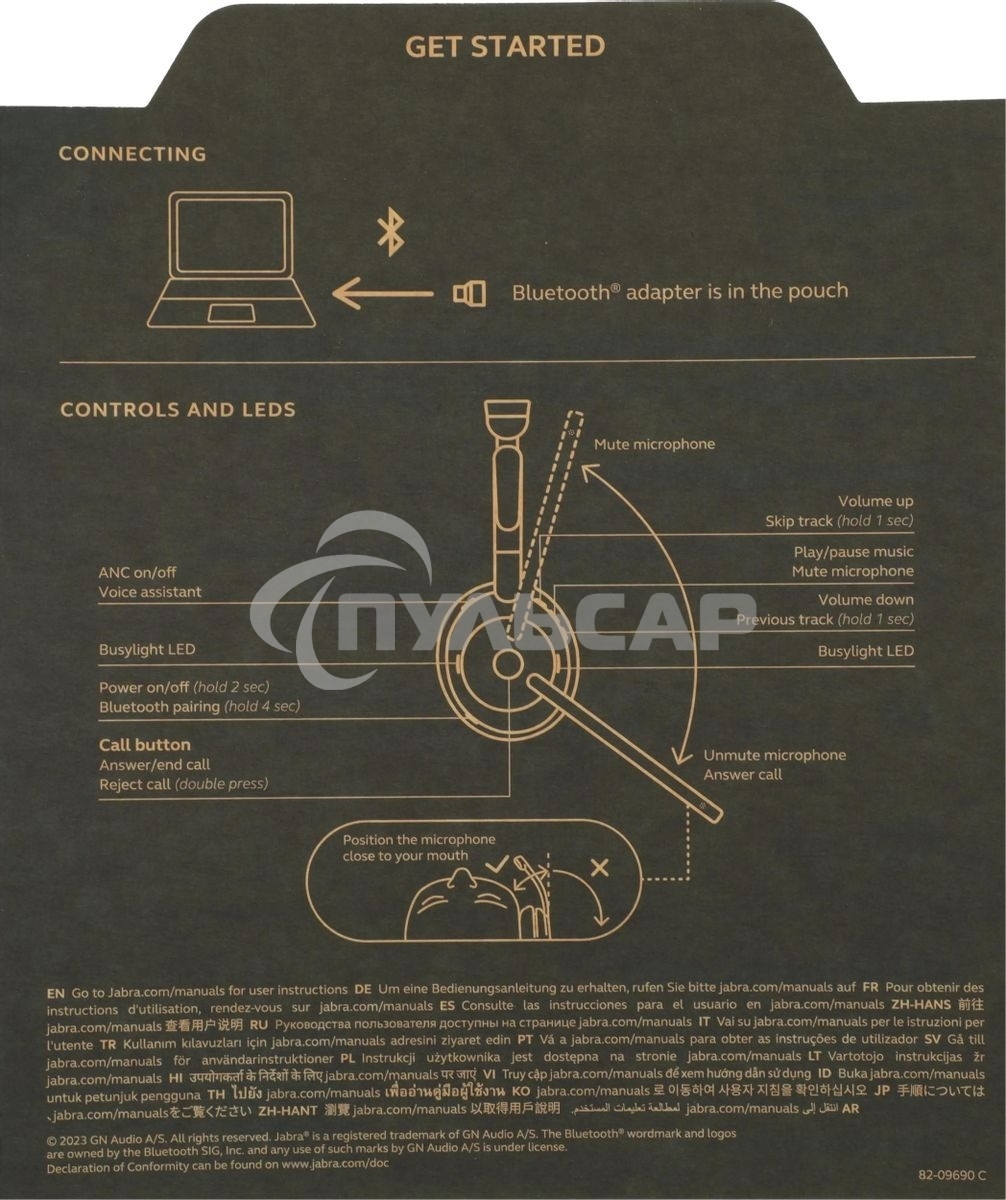 Гарнитура беспроводная Jabra Evolve2 55 Link380c MS Stereo, черный