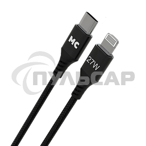 Кабель MORE CHOICE (4620202554178) K69ia 2м USB 3.0A PD 27W для Lightning ng 8-pin Type-C - 2м, черный