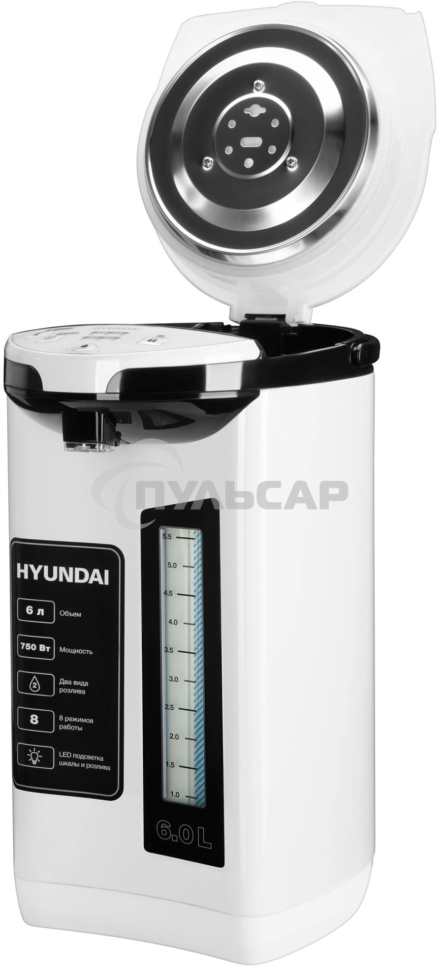 Термопот Hyundai HYTP-4850 6л. 750Вт белый/черный