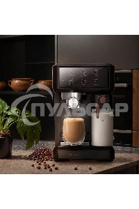 Кофеварка рожковая Kitfort КТ-7554 черный, исп. кофе - молотый, 1 л, 1350 Вт, 20 бар