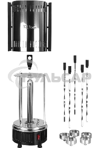Электрошашлычница Kitfort KT-1405 1000Вт серебристый