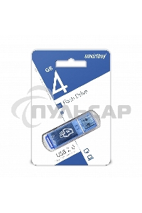 Флешка USB Smartbuy 4 Gb USB <USB 2.0> Glossy series Blue (SB4 GbGS-B)