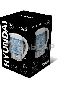 Чайник электрический Hyundai HYK-G9990 1.6л. 2000Вт белый/серебристый корпус: стекло