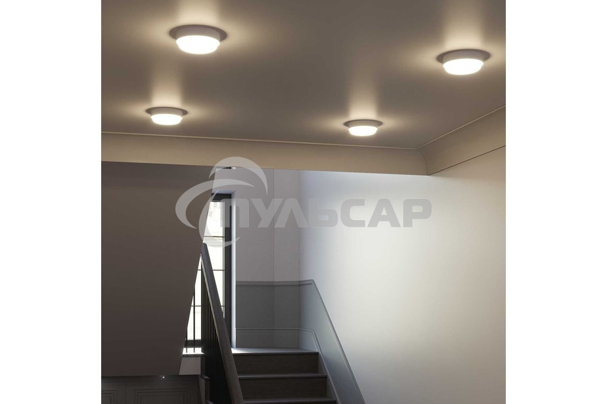 Светильник ЖКХ Gauss LITE круг 15W 1140lm 4000K 200-240V IP65 D155*52мм белый с акус сенс LED 1/40