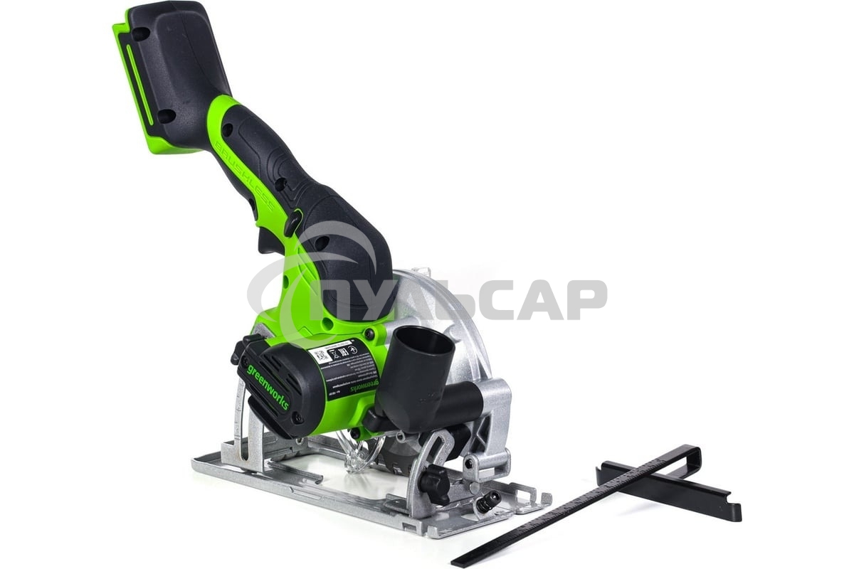 Циркулярная пила аккумуляторная GreenWorks G24MCS 24В, бесщеточная, без АКБ и ЗУ (1501207)