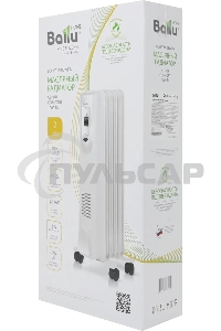 Обогреватель масляный Ballu Comfort BOH/CM-05WDN 1000 (5 секций) белый, 1000 Вт, 15 м2, термостат
