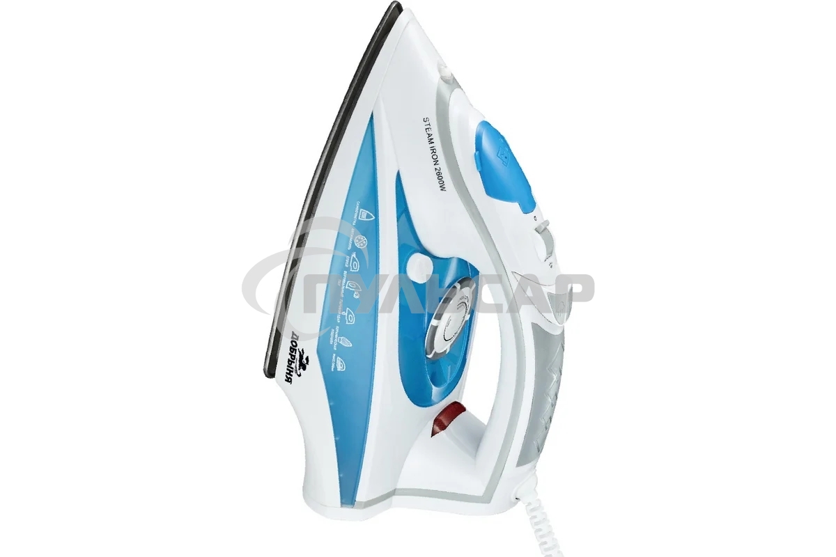 Утюг Добрыня DO-3122 2600Вт, керам, верт.отп, 350мл. бело/голубой