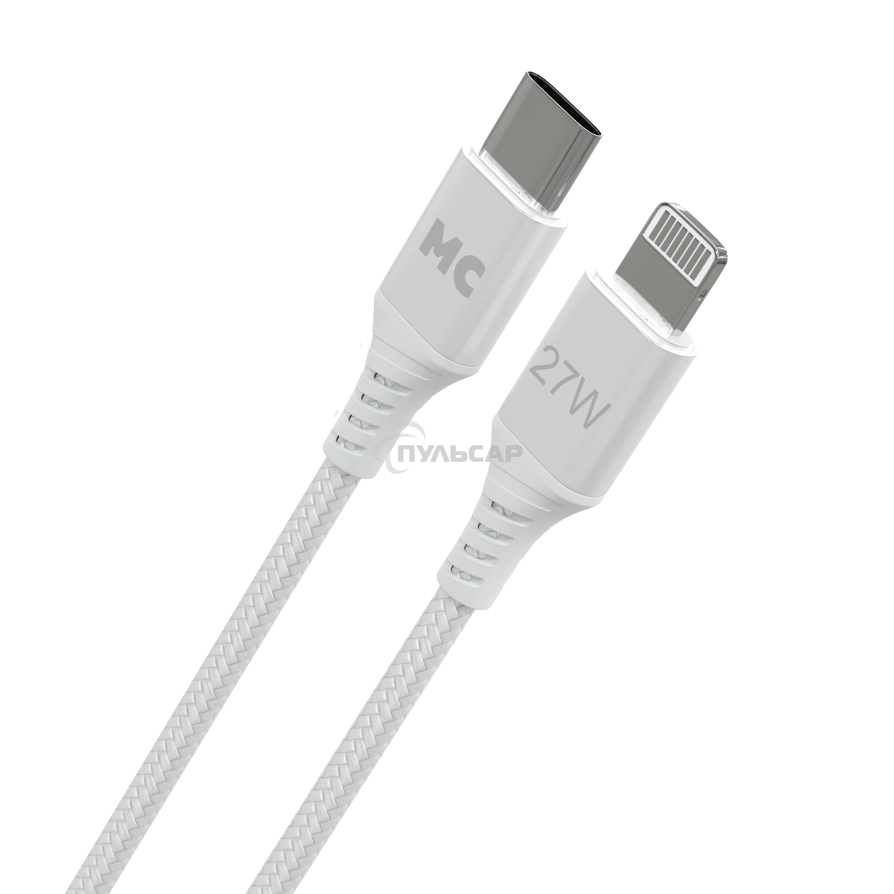 Кабель MORE CHOICE (4620202554192) K69ia 2м USB 3.0A PD 27W для Lightning ng 8-pin Type-C - 2м, белый