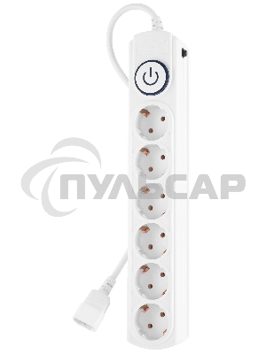 Сетевой фильтр Ippon BK-6-UPS-1.8-10-W 1.8м (6 розеток) белый (коробка)
