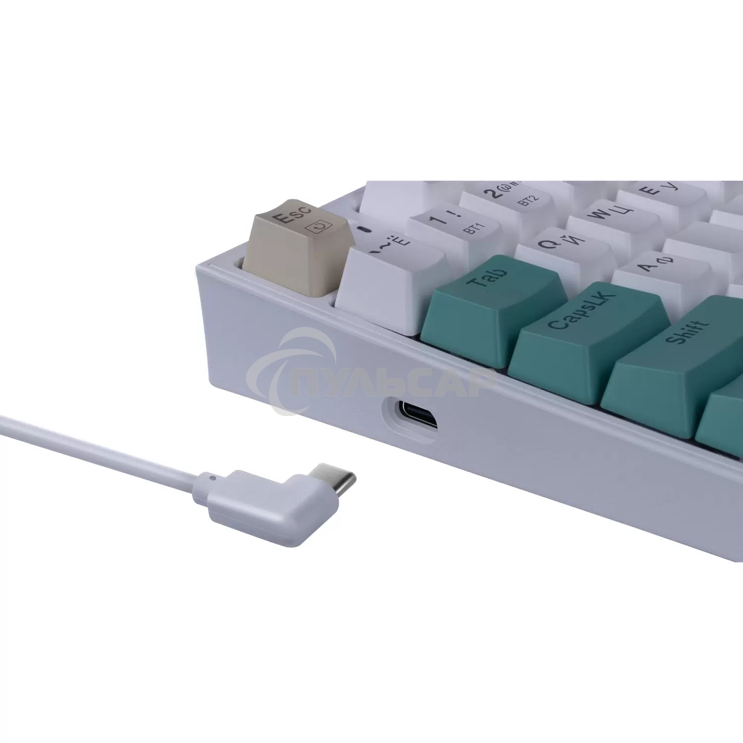 Клавиатура беспроводная Defender REDRAGON VEIGAR USB, Bluetooth/Радиоканал, бело-голубая