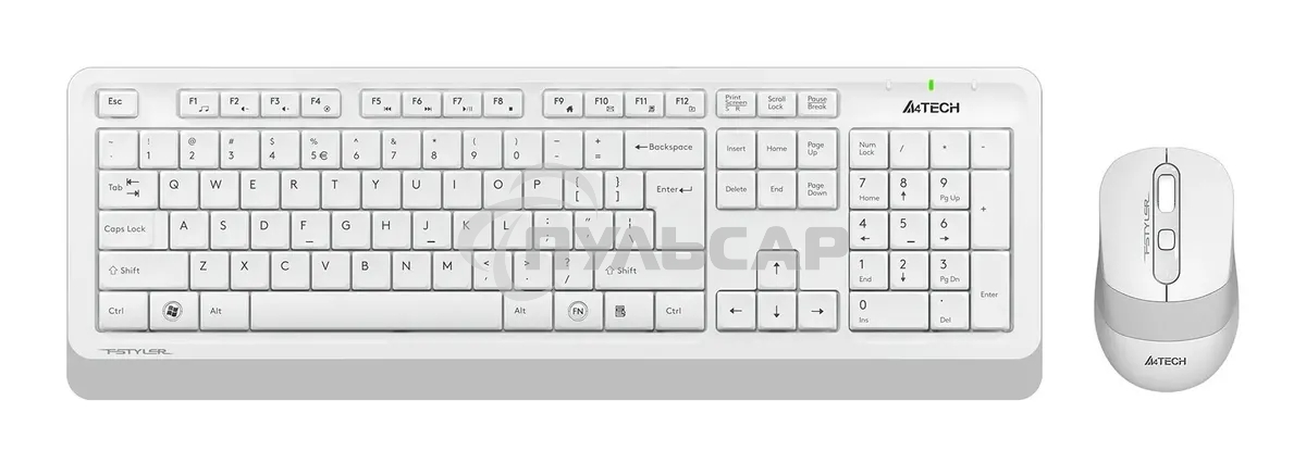Комплект клавиатура + мышь A4Tech Fstyler FG1010S клав:белый/серый мышь:белый/серый USB беспроводная Multimedia Touch (FG1010S WHITE)