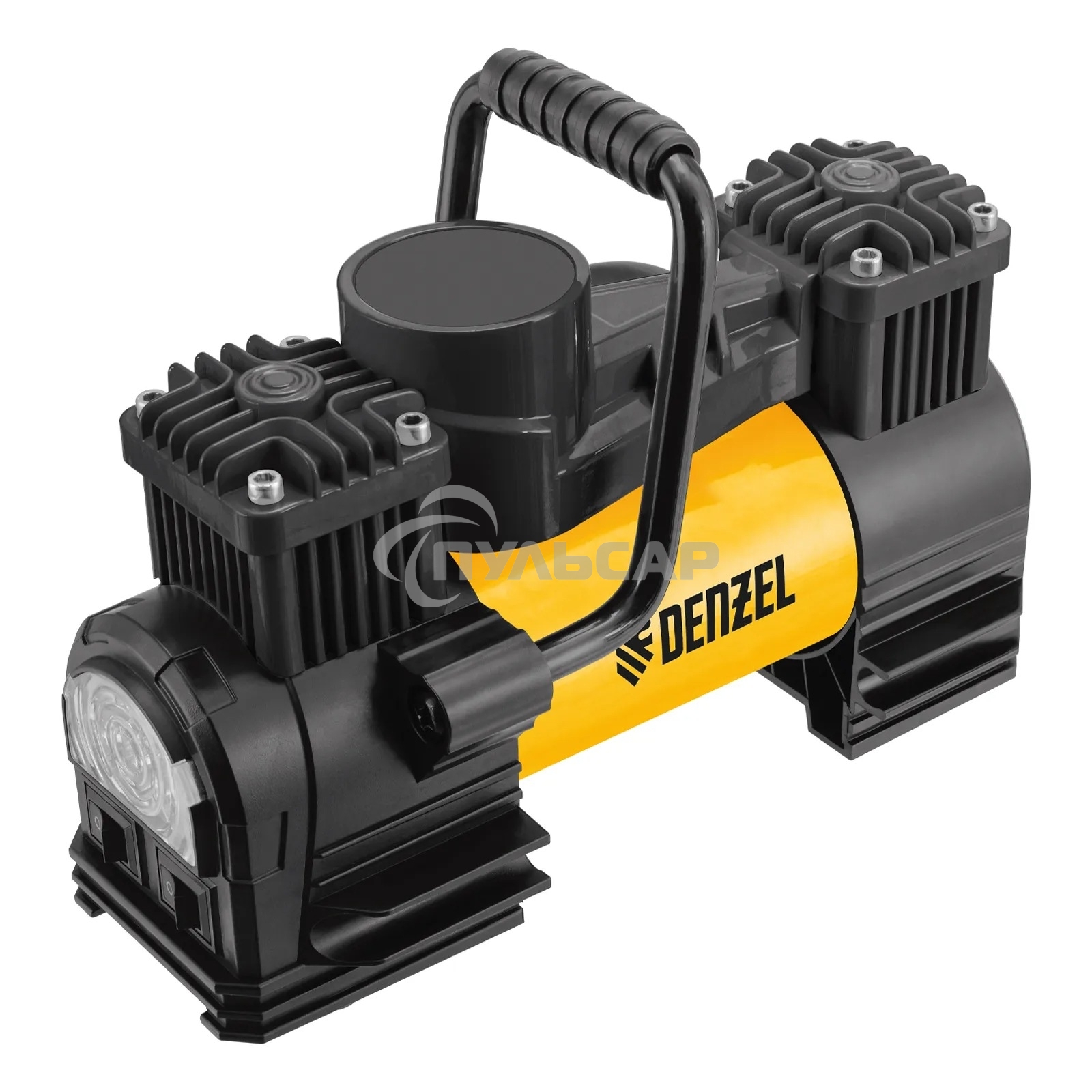 Компрессор автомобильный Denzel AC-75, 12 В, 10 атм., 75 л/мин, LED