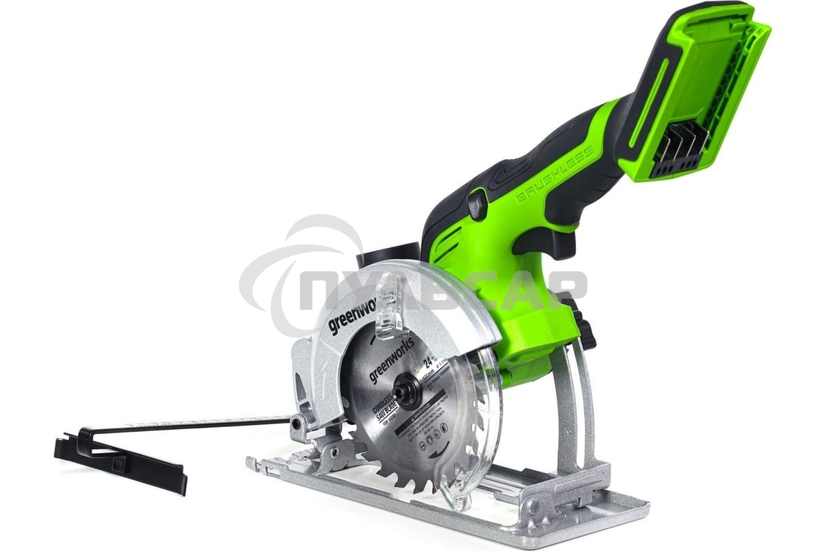 Циркулярная пила аккумуляторная GreenWorks G24MCS 24В, бесщеточная, без АКБ и ЗУ (1501207)
