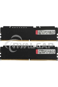 Оперативная память Kingston Fury Beast, DDR5, 32Gb (2x16Gb), 6400MHz, CL32, DIMM, с радиатором, черный