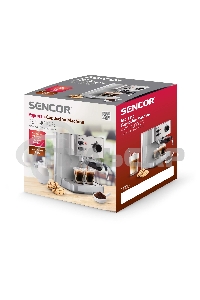 Кофеварка рожковая Sencor SES 4010SS серый, исп. кофе - молотый, 1.5 л, 1050 Вт, 15 бар