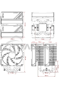 Устройство охлаждения(кулер) ID-Cooling Frozn A620 ARGB черный 120мм алюминий+медь 2000rpm 30db 4-pin 270W 154мм
