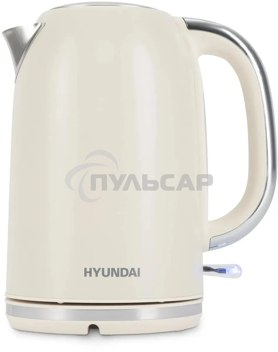 Чайник электрический Hyundai HYK-S9900 1.7л. 2200Вт молочный/серебристый корпус: металл
