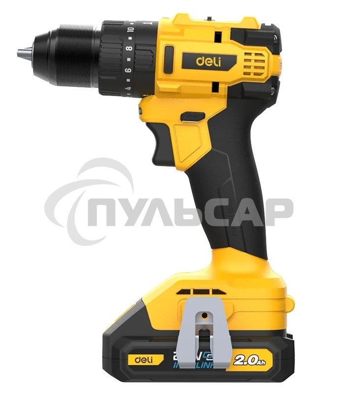 Дрель-шуруповерт Deli DC150, Аккумуляторная, 20В, 2 АКБ, Ударная, Сумка