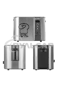 Тостер электрический ENDEVER Skyline ST-127, мощность 800 Вт, стальной/черный, 6 реж. поджаривания, 2 отсека для тостов, 4 шт/уп