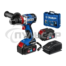 Дрель-шуруповерт ЗУБР DBS-201-42, 20В, 2 АКБ, Ударная, Кейс