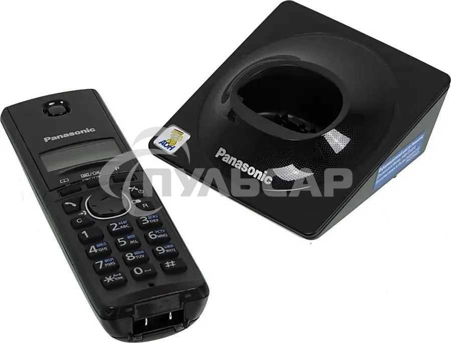 Телефон беспроводной (DECT) Panasonic KX-TG1711RUB черный АОН, Caller ID,12 мелодий звонка,подсветка дисплея,поиск трубки
