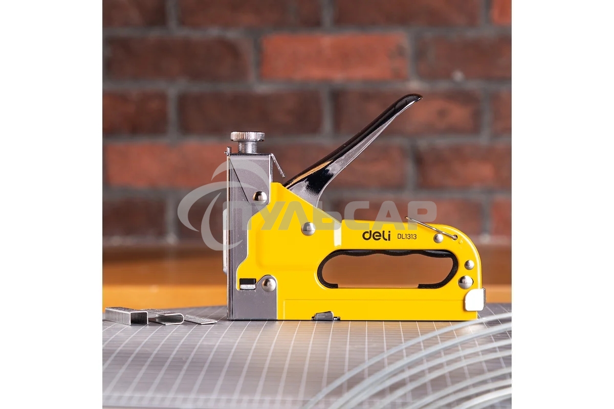 Мебельный степлер Deli DL1313 3-в-1. 4-8мм. 0,6 кг. Полностью стальная конструкция. Подходит для D/U/T.